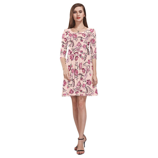 Floral Amour Tethys Half-Sleeve Skater Dress(Model D20) Tethys Half-Sleeve Skater Dress (D20) e-joyer 