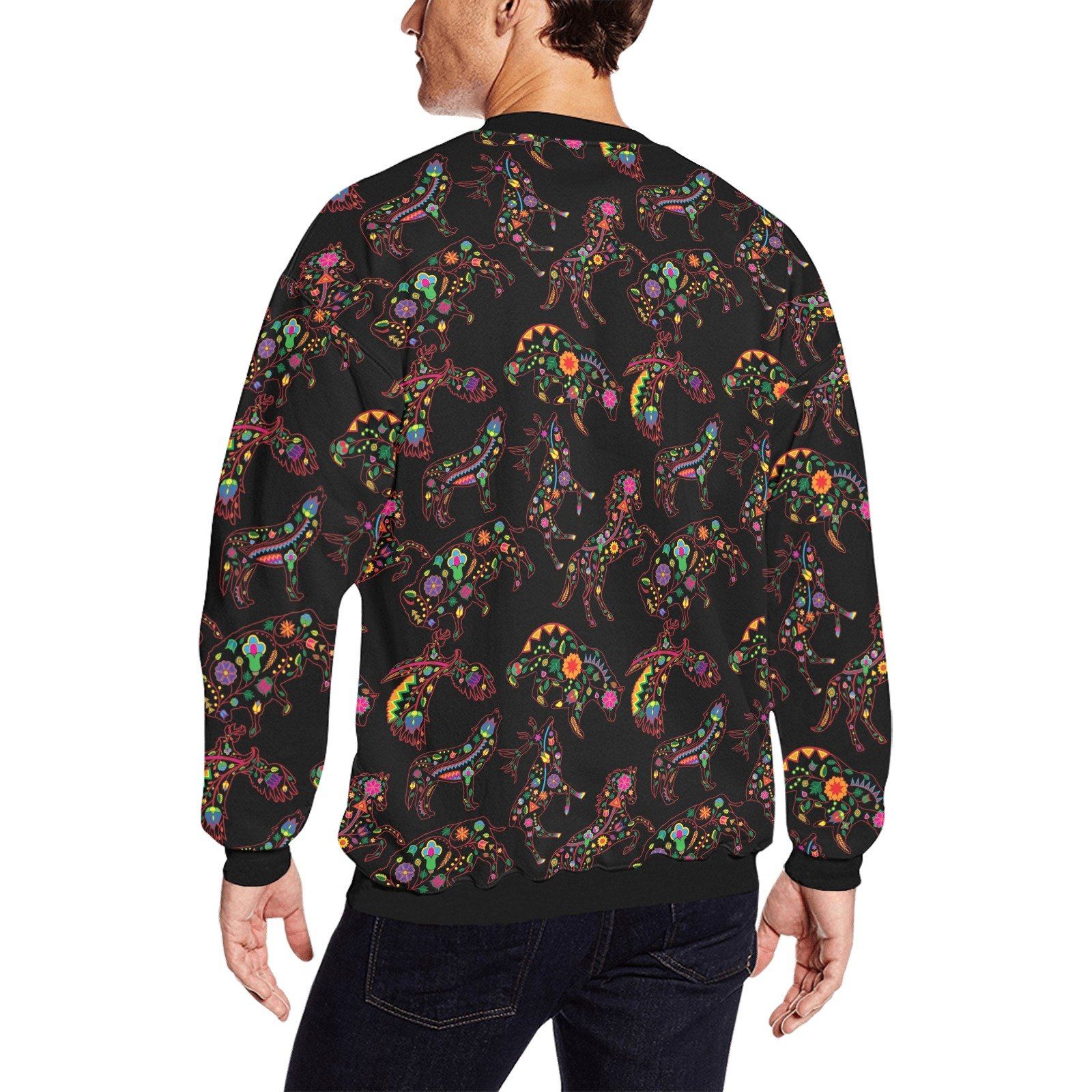 Floral Animals All Over Print Crewneck Sweatshirt for Men (Model H18) shirt e-joyer 