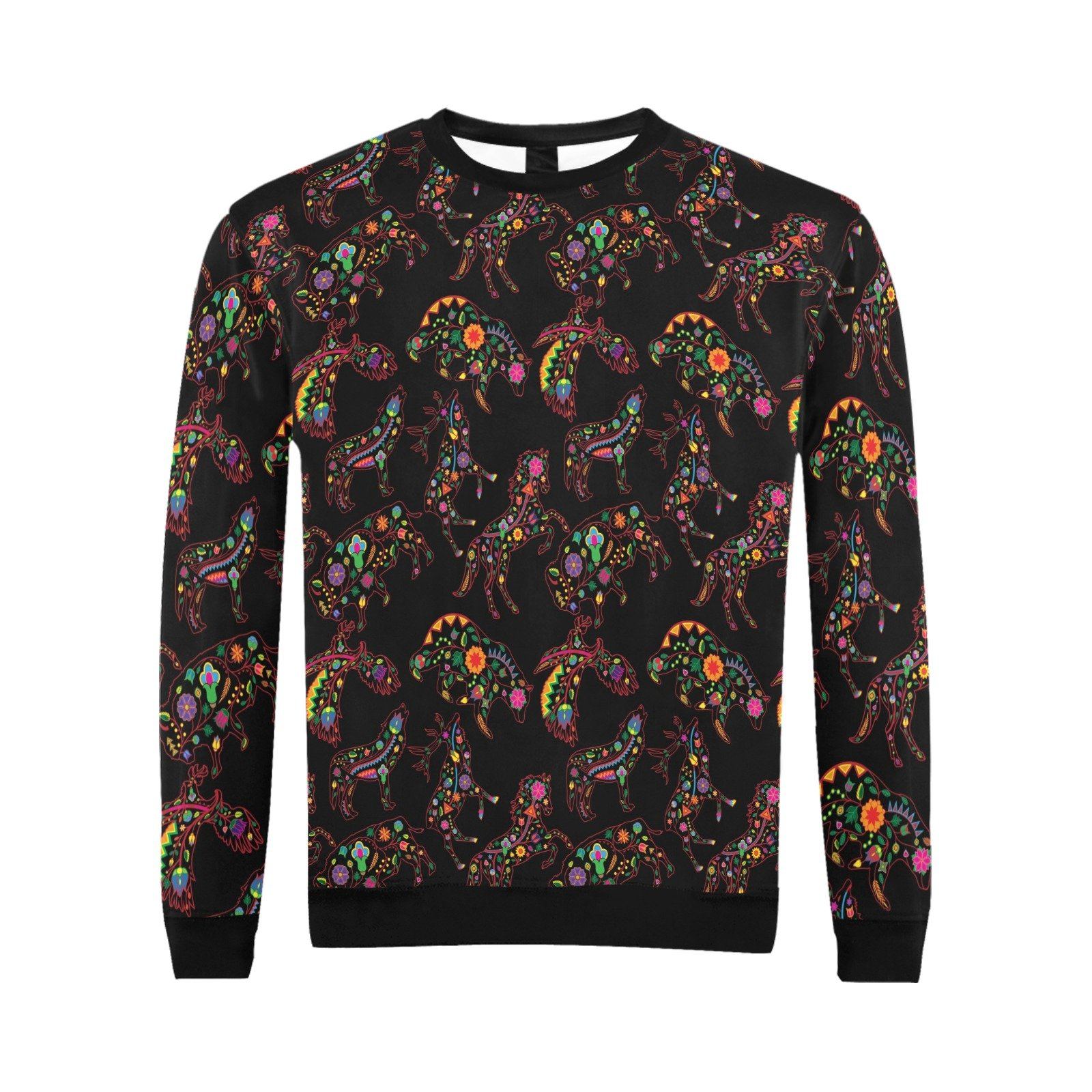 Floral Animals All Over Print Crewneck Sweatshirt for Men (Model H18) shirt e-joyer 