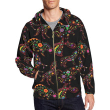 Load image into Gallery viewer, Floral Animals All Over Print Full Zip Hoodie for Men (Model H14) All Over Print Full Zip Hoodie for Men (H14) e-joyer 
