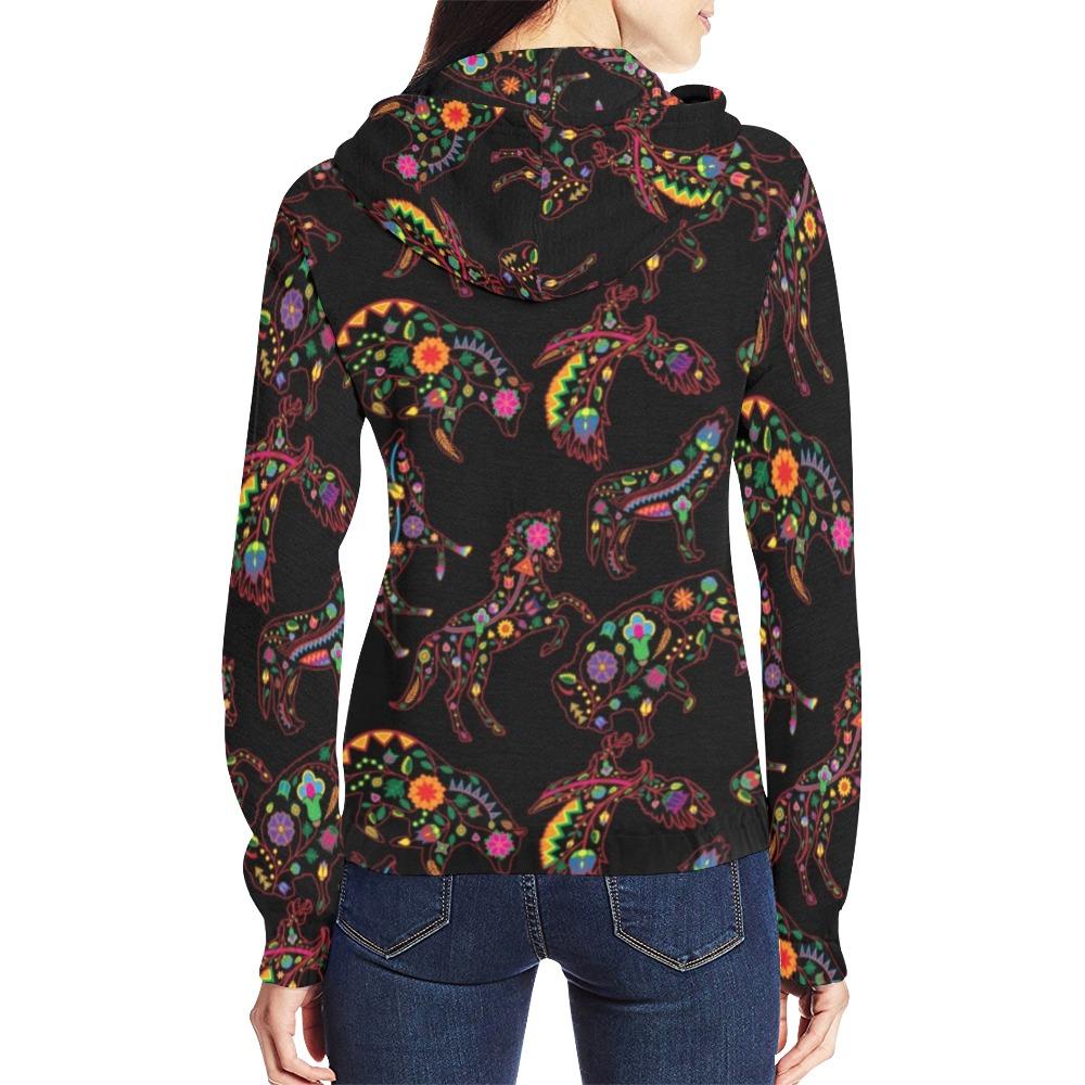 Floral Animals All Over Print Full Zip Hoodie for Women (Model H14) All Over Print Full Zip Hoodie for Women (H14) e-joyer 