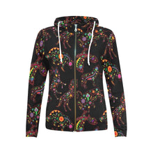 Load image into Gallery viewer, Floral Animals All Over Print Full Zip Hoodie for Women (Model H14) All Over Print Full Zip Hoodie for Women (H14) e-joyer 
