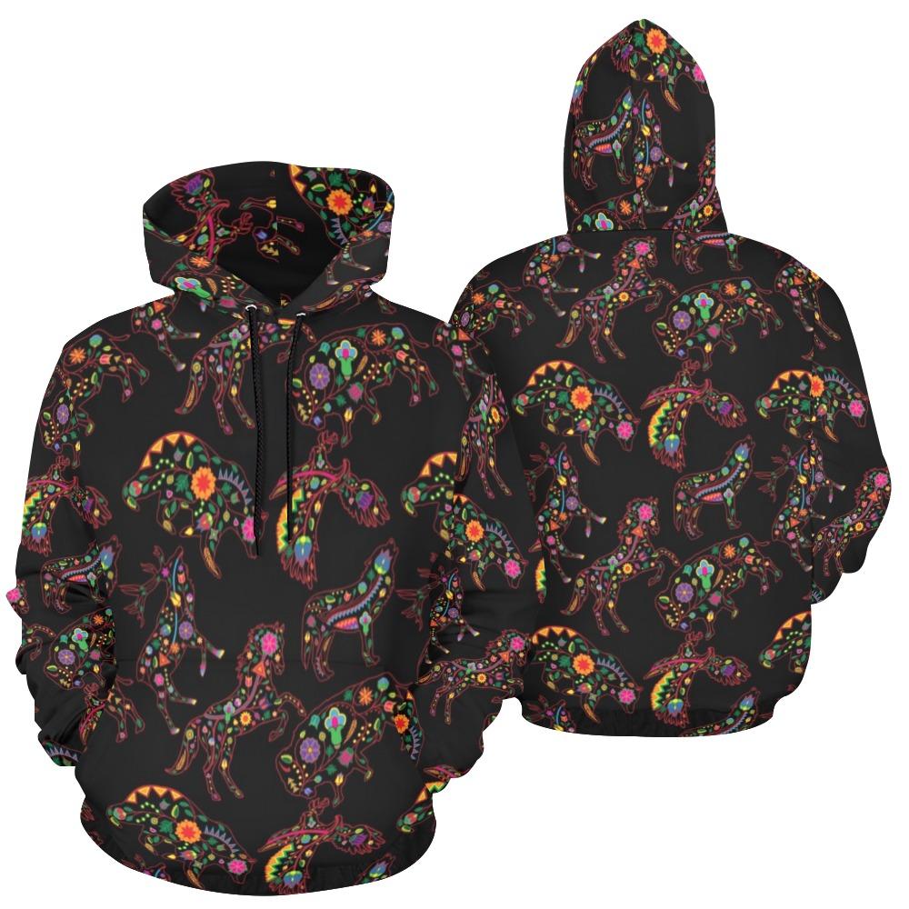Floral Animals All Over Print Hoodie for Women (USA Size) (Model H13) All Over Print Hoodie for Women (H13) e-joyer 
