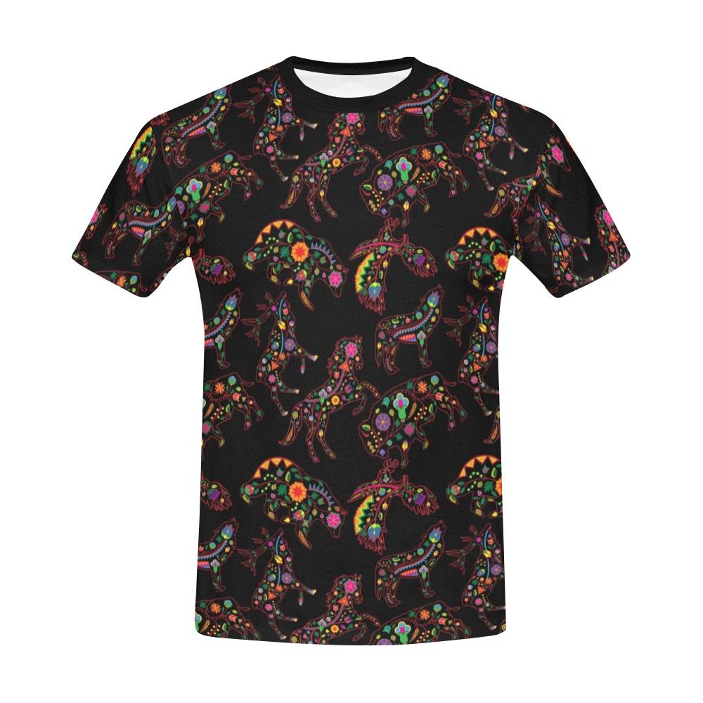 Floral Animals All Over Print T-Shirt for Men (USA Size) (Model T40) All Over Print T-Shirt for Men (T40) e-joyer 