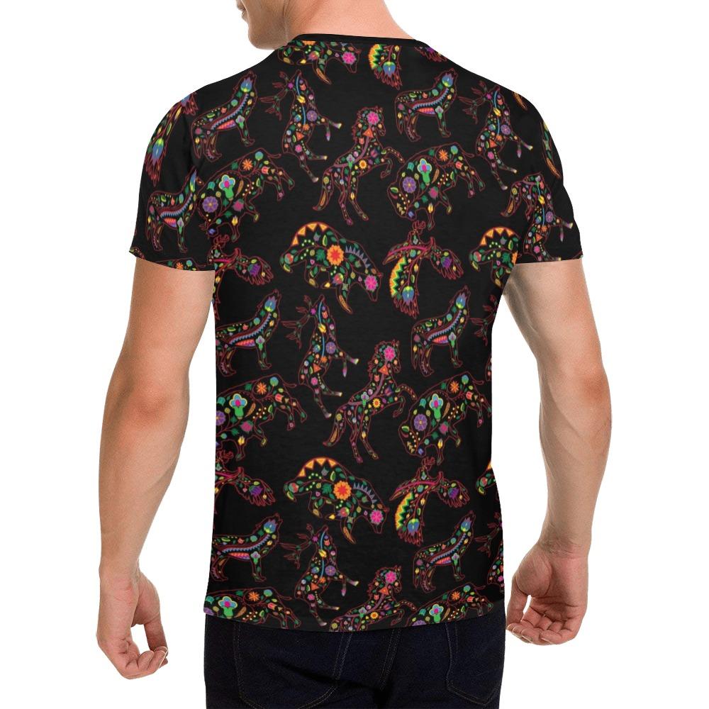 Floral Animals All Over Print T-Shirt for Men (USA Size) (Model T40) All Over Print T-Shirt for Men (T40) e-joyer 