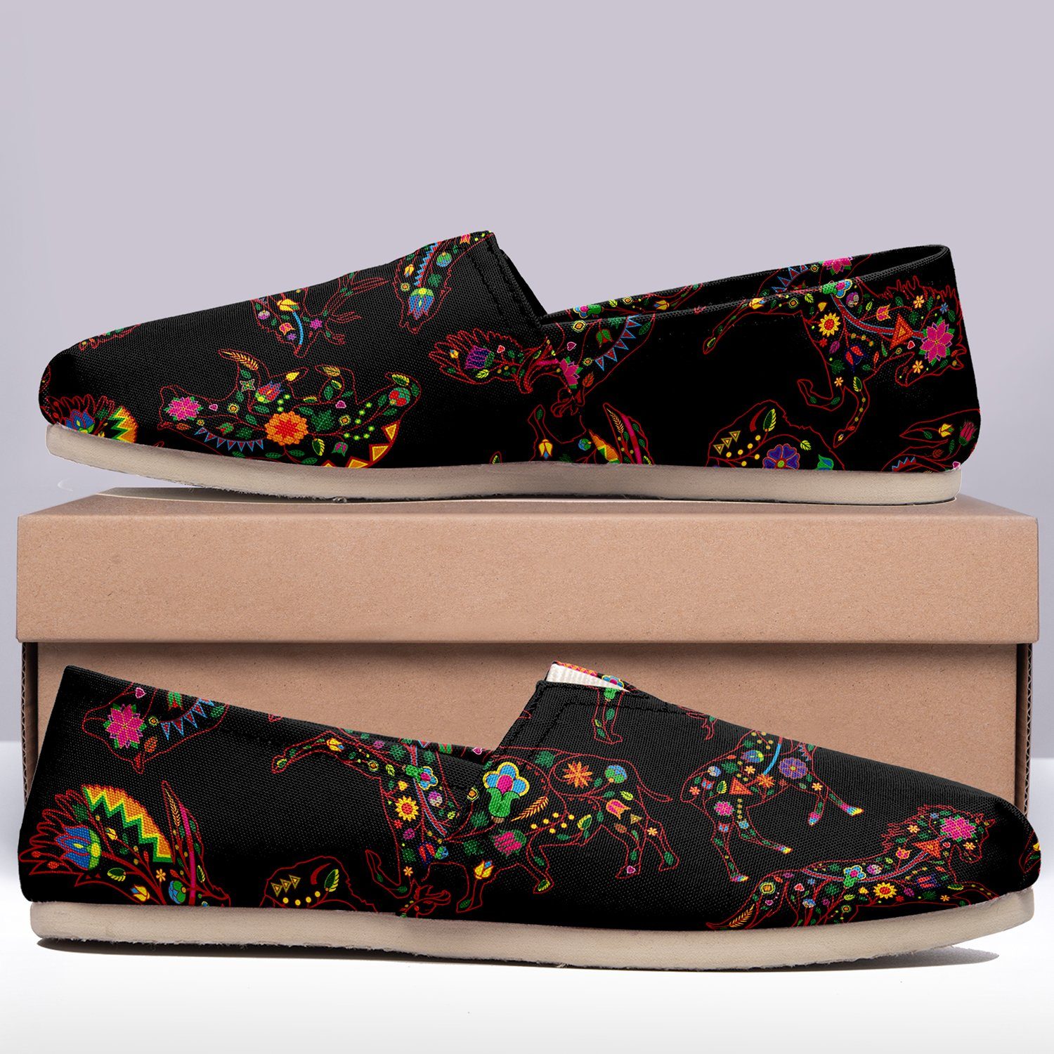 Floral Animals Casual Unisex Slip On Shoe Herman 