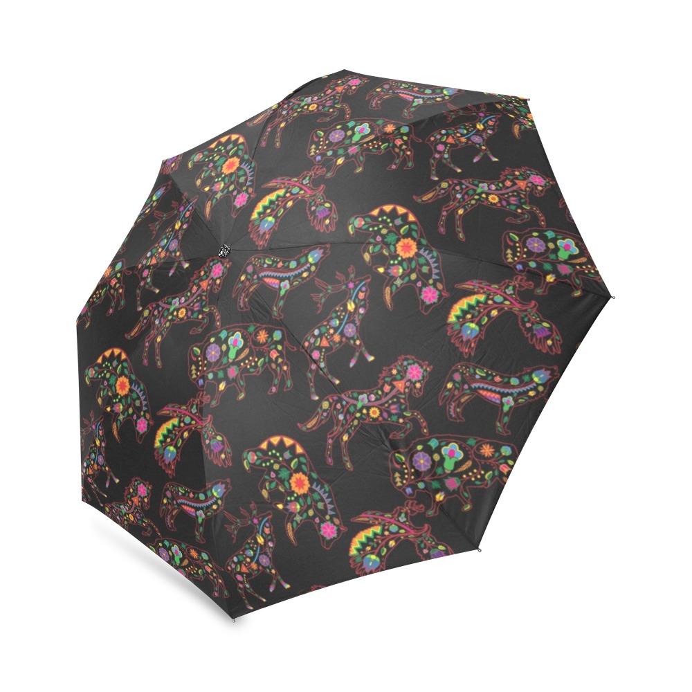 Floral Animals Foldable Umbrella (Model U01) Foldable Umbrella e-joyer 