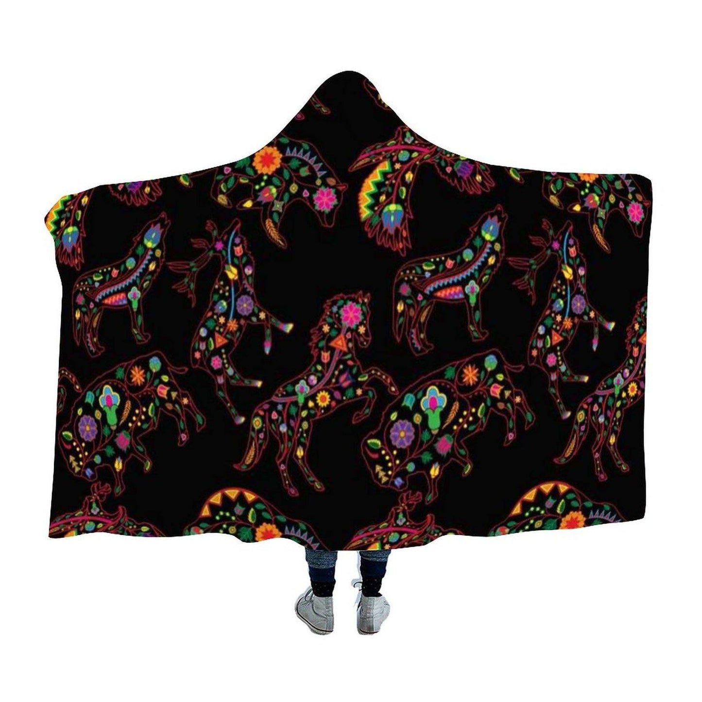 Floral Animals Hooded Blanket 49 Dzine 