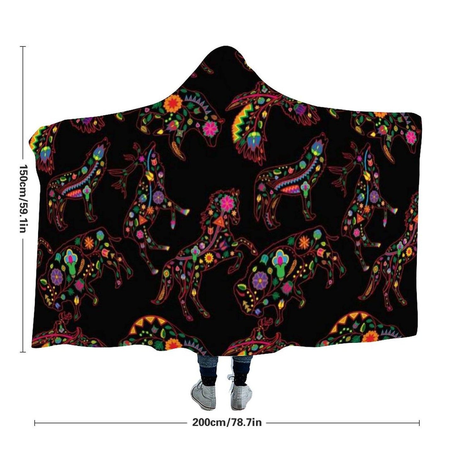 Floral Animals Hooded Blanket 49 Dzine 