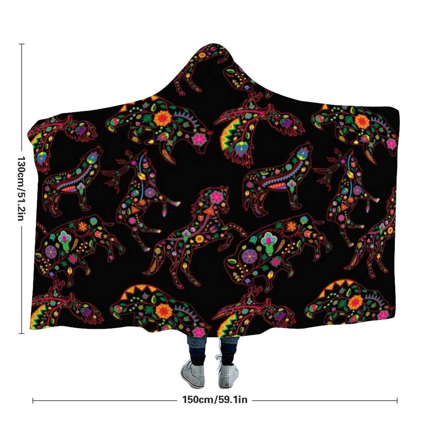 Floral Animals Hooded Blanket 49 Dzine 