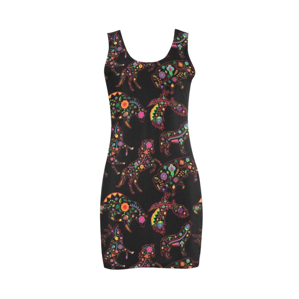 Floral Animals Medea Vest Dress (Model D06) Medea Vest Dress (D06) e-joyer 