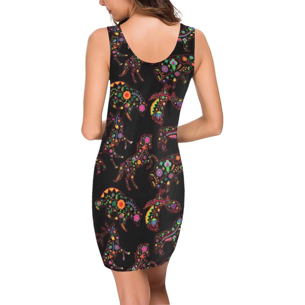 Floral Animals Medea Vest Dress (Model D06) Medea Vest Dress (D06) e-joyer 