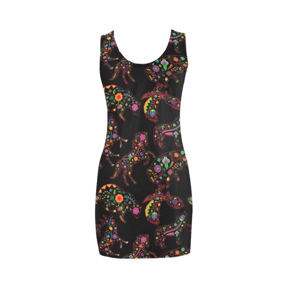 Floral Animals Medea Vest Dress (Model D06) Medea Vest Dress (D06) e-joyer 