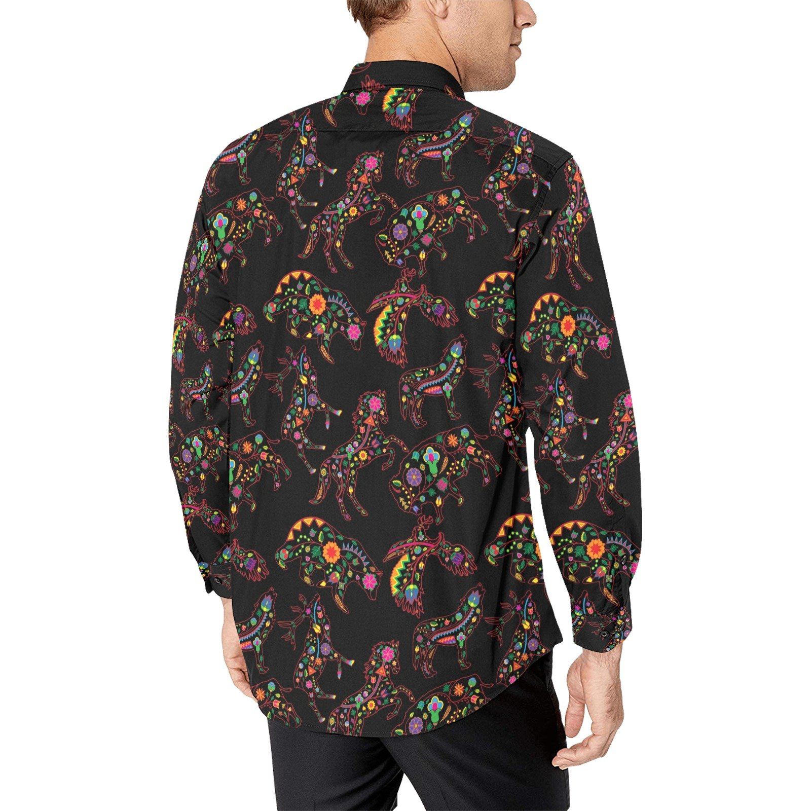 Floral Animals Men's All Over Print Casual Dress Shirt (Model T61) Men's Dress Shirt (T61) e-joyer 