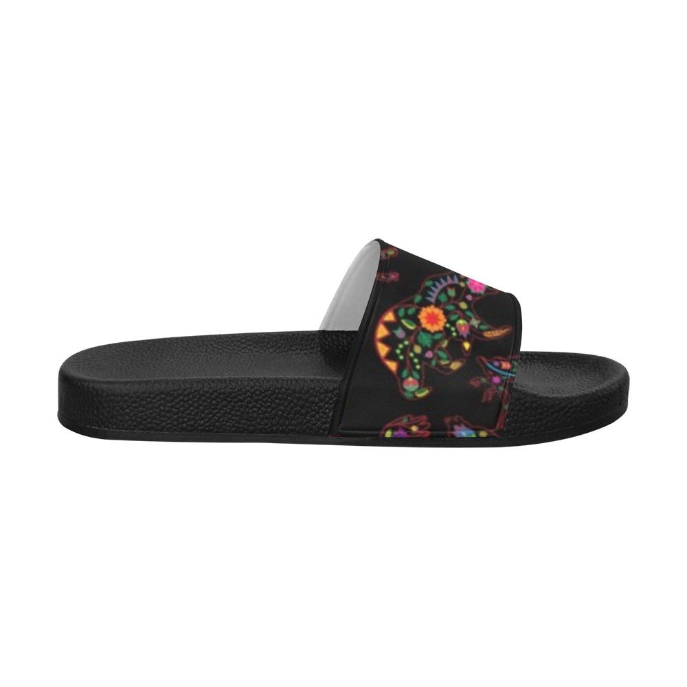 Floral Animals Men's Slide Sandals (Model 057) Men's Slide Sandals (057) e-joyer 