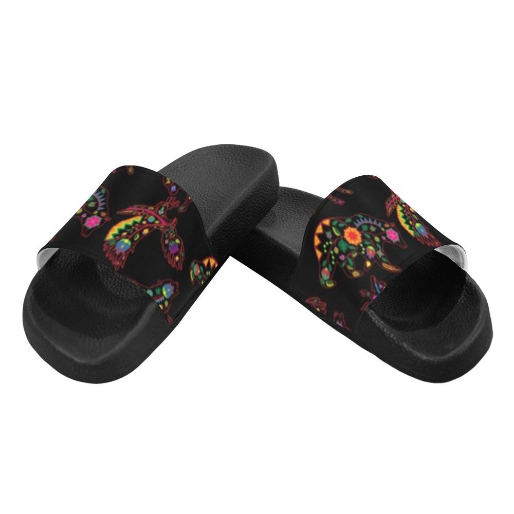 Floral Animals Men's Slide Sandals (Model 057) Men's Slide Sandals (057) e-joyer 