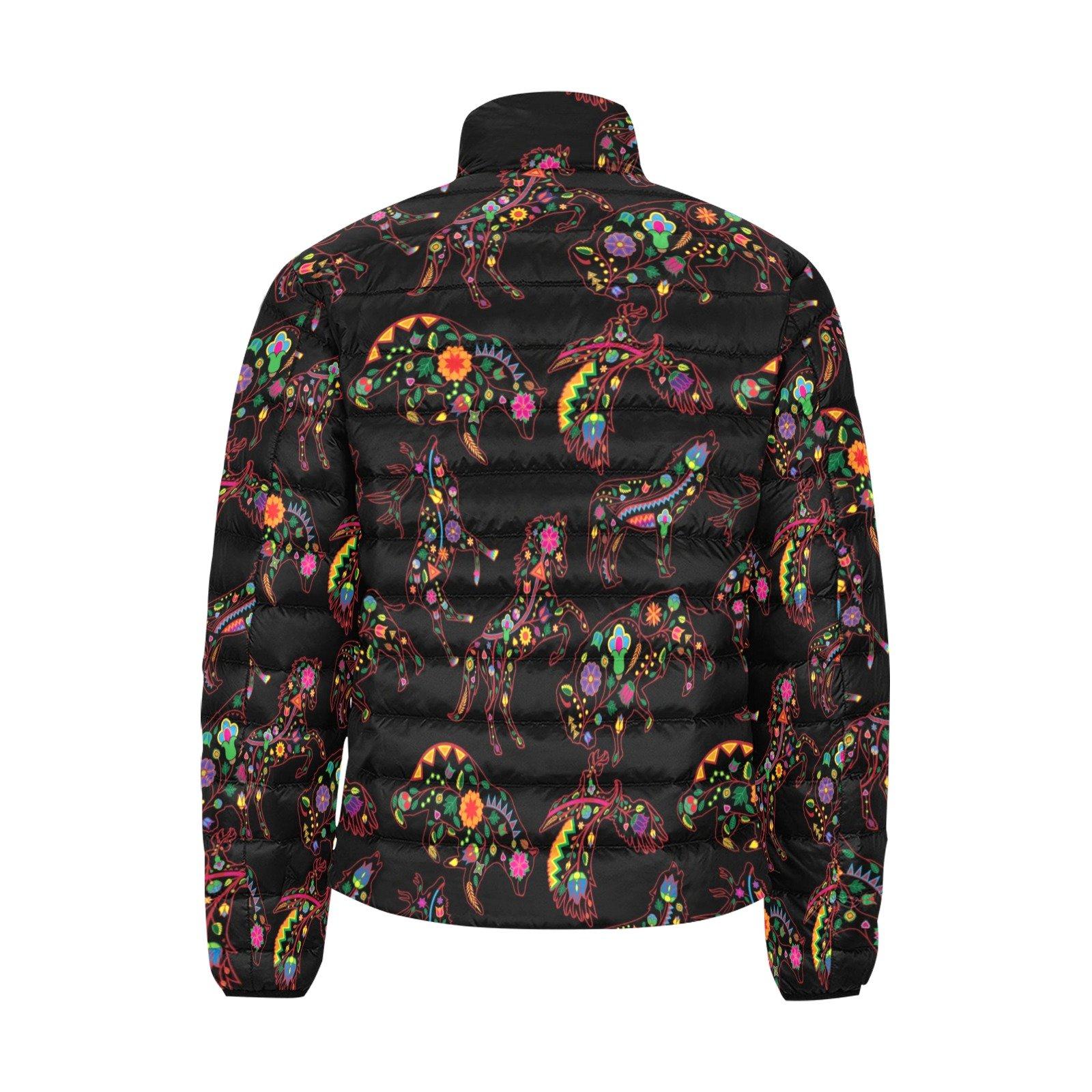 Floral Animals Men's Stand Collar Padded Jacket (Model H41) Men's Stand Collar Padded Jacket (H41) e-joyer 