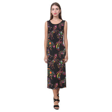 Load image into Gallery viewer, Floral Animals Phaedra Sleeveless Open Fork Long Dress (Model D08) dress e-joyer 
