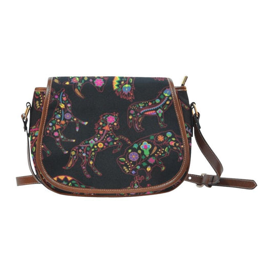 Floral Animals Saddle Bag/Large (Model 1649) bag e-joyer 