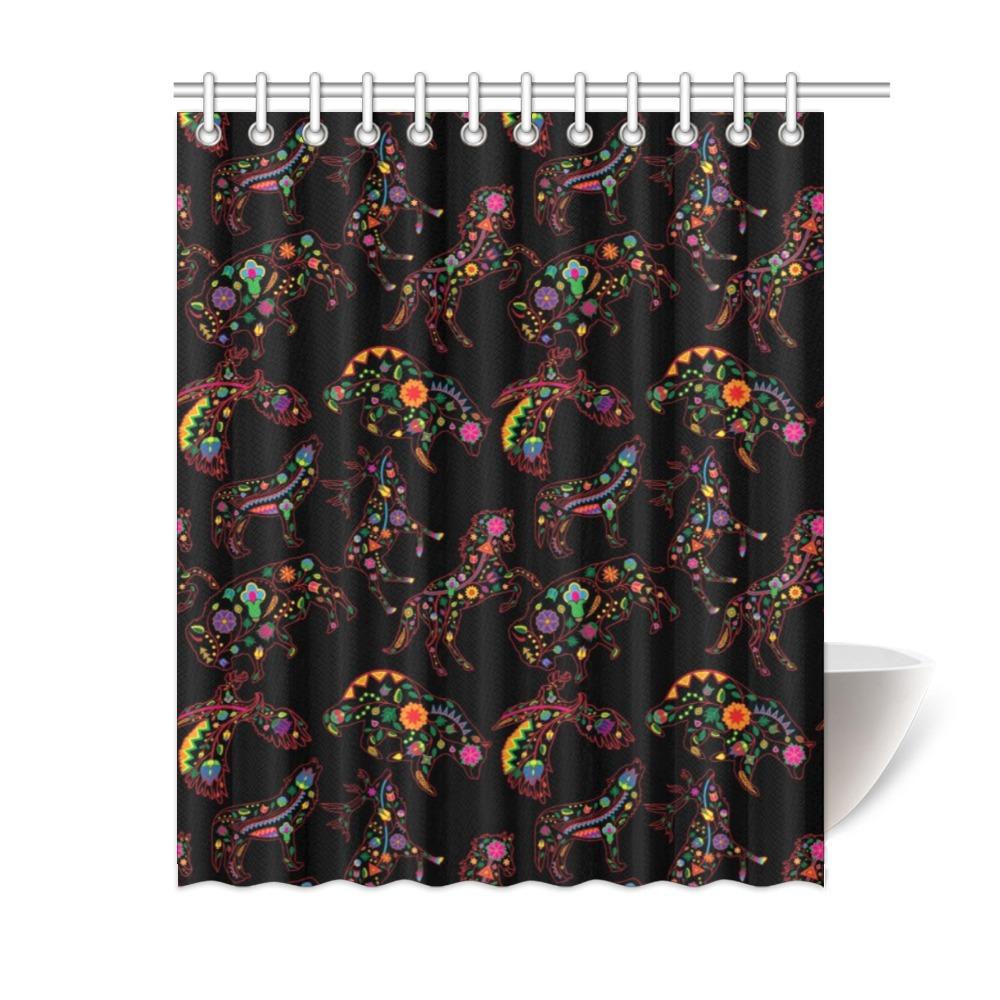 Floral Animals Shower Curtain 60