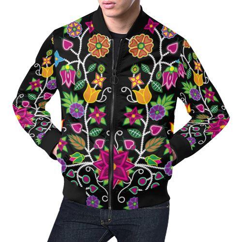 Floral Beadwork-01 All Over Print Bomber Jacket for Men/Large Size (Model H19) All Over Print Bomber Jacket for Men/Large (H19) e-joyer 