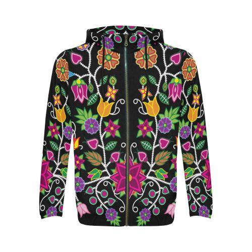 Floral Beadwork-01 All Over Print Full Zip Hoodie for Men (Model H14) All Over Print Full Zip Hoodie for Men (H14) e-joyer 