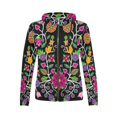 Floral Beadwork-01 All Over Print Full Zip Hoodie for Women (Model H14) All Over Print Full Zip Hoodie for Women (H14) e-joyer 