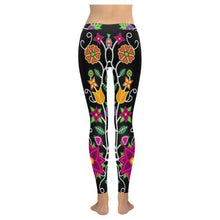 Load image into Gallery viewer, Floral Beadwork-01 Low Rise Leggings (Invisible Stitch) (Model L05) Low Rise Leggings (Invisible Stitch) (L05) e-joyer 
