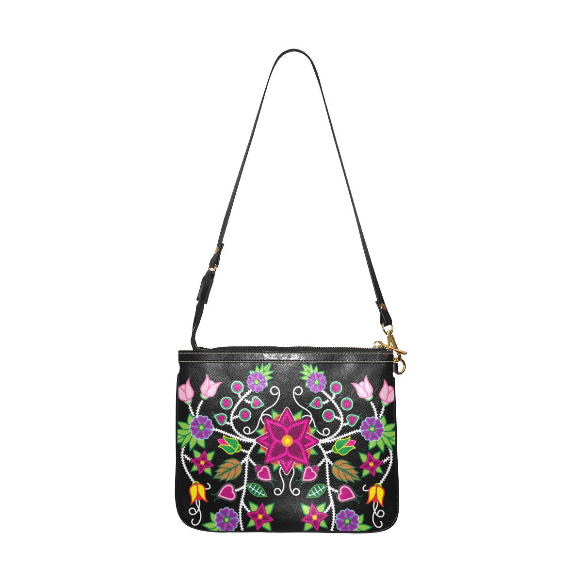 Floral Beadwork-01 Small Shoulder Bag (Model 1710) Small Shoulder Bag (1710) e-joyer 