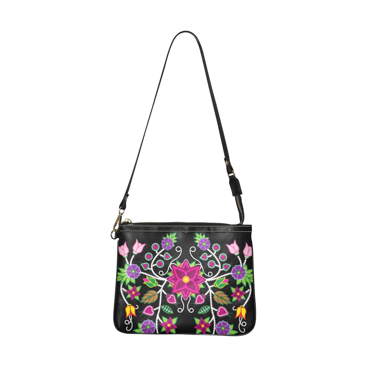 Floral Beadwork-01 Small Shoulder Bag (Model 1710) Small Shoulder Bag (1710) e-joyer 
