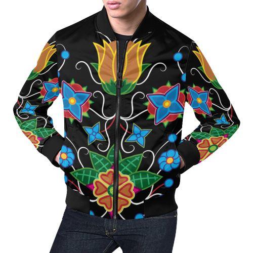 Floral Beadwork-02 All Over Print Bomber Jacket for Men/Large Size (Model H19) All Over Print Bomber Jacket for Men/Large (H19) e-joyer 