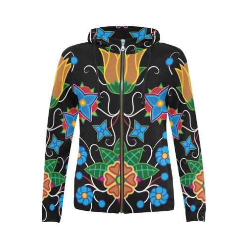 Floral Beadwork-02 All Over Print Full Zip Hoodie for Women (Model H14) All Over Print Full Zip Hoodie for Women (H14) e-joyer 