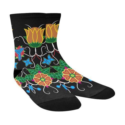 Floral Beadwork-02 Crew Socks Crew Socks e-joyer 