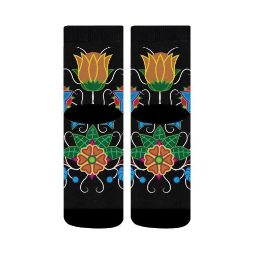 Floral Beadwork-02 Crew Socks Crew Socks e-joyer 