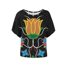 Load image into Gallery viewer, Floral Beadwork-02 Women&#39;s Batwing-Sleeved Blouse T shirt (Model T44) Women&#39;s Batwing-Sleeved Blouse T shirt (T44) e-joyer 
