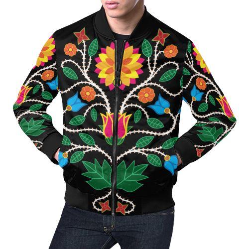 Floral Beadwork-03 All Over Print Bomber Jacket for Men/Large Size (Model H19) All Over Print Bomber Jacket for Men/Large (H19) e-joyer 