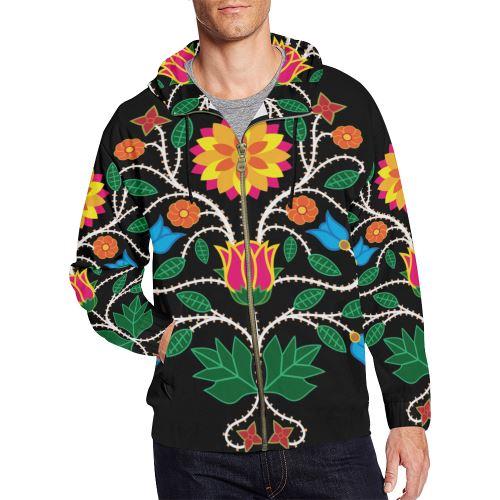 Floral Beadwork-03 All Over Print Full Zip Hoodie for Men (Model H14) All Over Print Full Zip Hoodie for Men (H14) e-joyer 