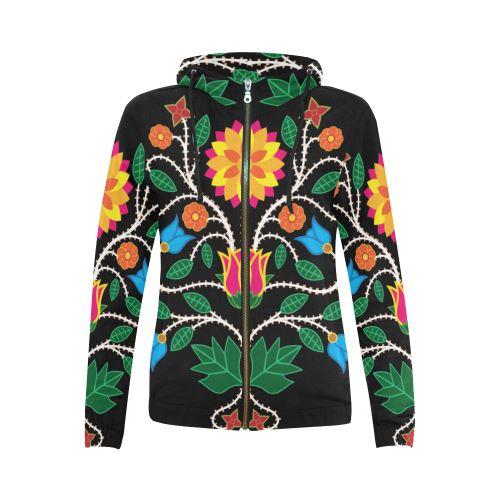 Floral Beadwork-03 All Over Print Full Zip Hoodie for Women (Model H14) All Over Print Full Zip Hoodie for Women (H14) e-joyer 
