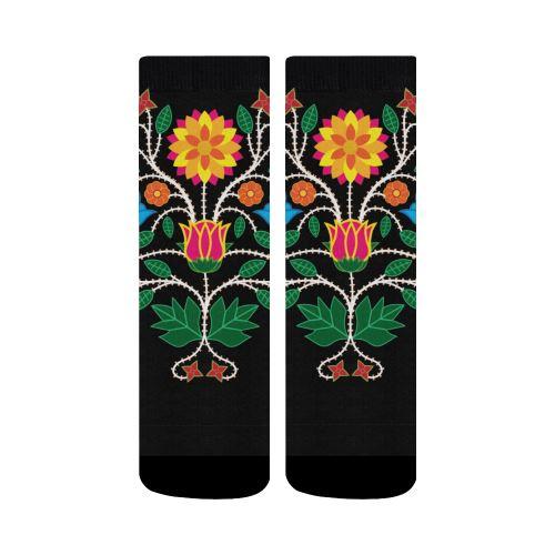 Floral Beadwork-03 Crew Socks by 49 Dzine