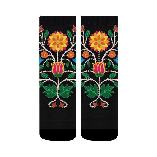 Floral Beadwork-03 Crew Socks Crew Socks e-joyer 