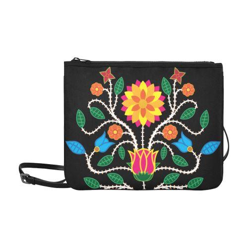 Floral Beadwork-03 Slim Clutch Bag (Model 1668) Slim Clutch Bags (1668) e-joyer 