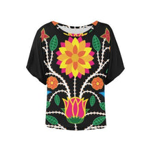 Load image into Gallery viewer, Floral Beadwork-03 Women&#39;s Batwing-Sleeved Blouse T shirt (Model T44) Women&#39;s Batwing-Sleeved Blouse T shirt (T44) e-joyer 
