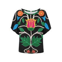 Load image into Gallery viewer, Floral Beadwork-03 Women&#39;s Batwing-Sleeved Blouse T shirt (Model T44) Women&#39;s Batwing-Sleeved Blouse T shirt (T44) e-joyer 
