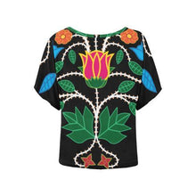 Load image into Gallery viewer, Floral Beadwork-03 Women&#39;s Batwing-Sleeved Blouse T shirt (Model T44) Women&#39;s Batwing-Sleeved Blouse T shirt (T44) e-joyer 
