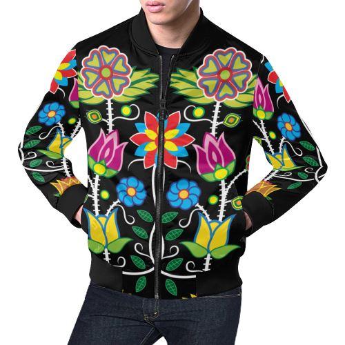 Floral Beadwork-04 All Over Print Bomber Jacket for Men/Large Size (Model H19) All Over Print Bomber Jacket for Men/Large (H19) e-joyer 