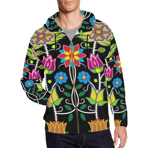 Floral Beadwork-04 All Over Print Full Zip Hoodie for Men (Model H14) All Over Print Full Zip Hoodie for Men (H14) e-joyer 