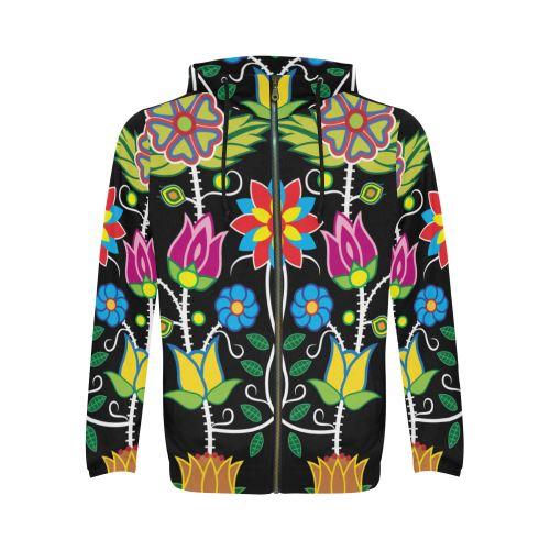 Floral Beadwork-04 All Over Print Full Zip Hoodie for Men (Model H14) All Over Print Full Zip Hoodie for Men (H14) e-joyer 