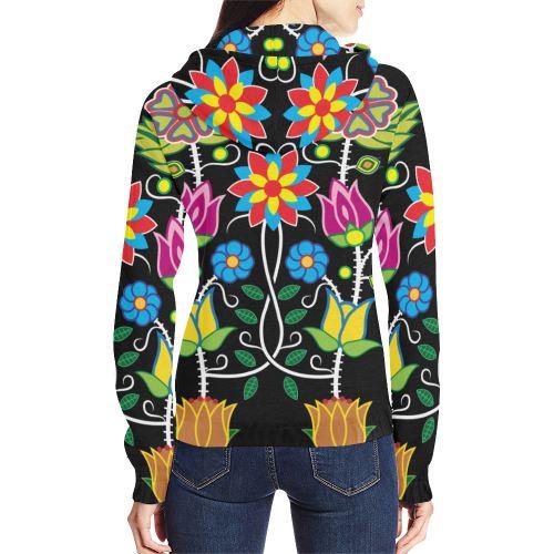 Floral Beadwork-04 All Over Print Full Zip Hoodie for Women (Model H14) All Over Print Full Zip Hoodie for Women (H14) e-joyer 