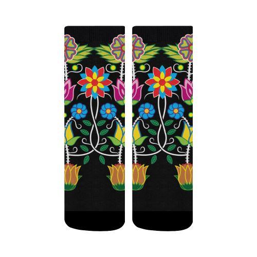 Floral Beadwork-04 Crew Socks by 49 Dzine