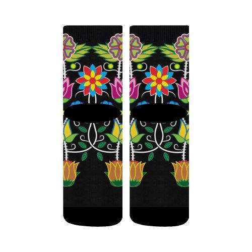 Floral Beadwork-04 Crew Socks Crew Socks e-joyer 